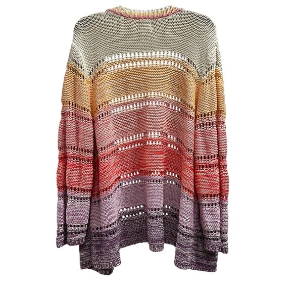 Ruby Road open front pastel loose knit cardigan sweater boho plus sz XXL 2X - Picture 2 of 6
